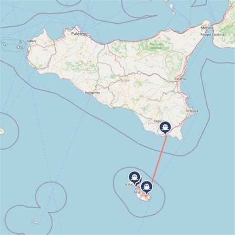 sicily to malta ferry distance.